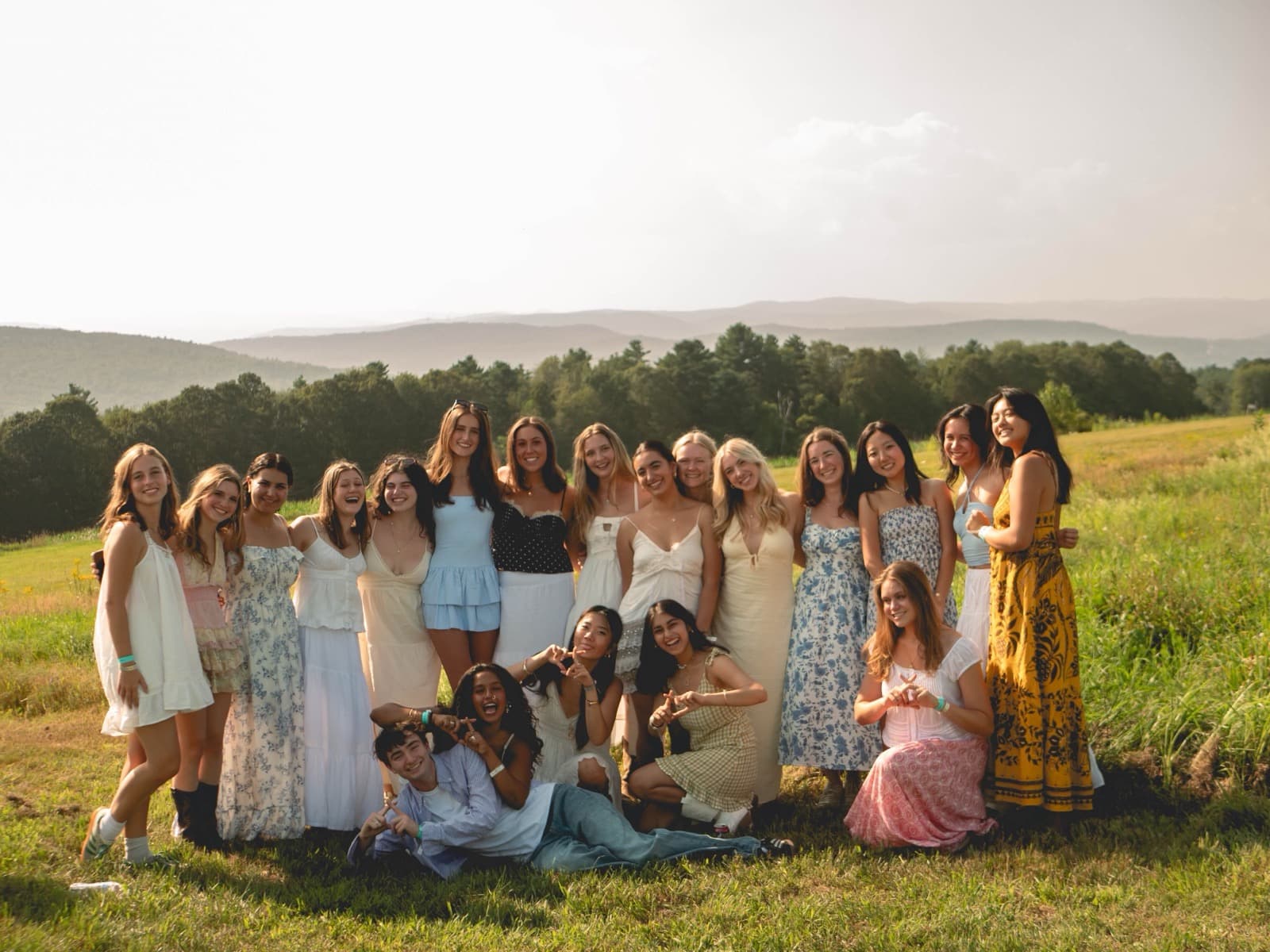 A large group of sisters at an outdoor summer social